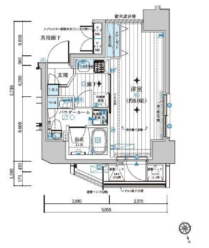 メインステージ若松河田　503号室　間取り