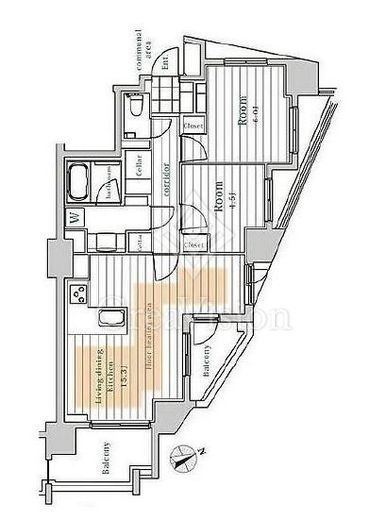 レスピール早稲田　302号室　間取り