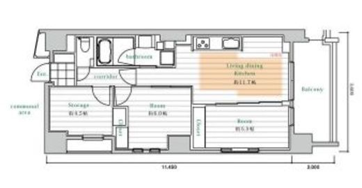 レスピール早稲田　401号室　間取り