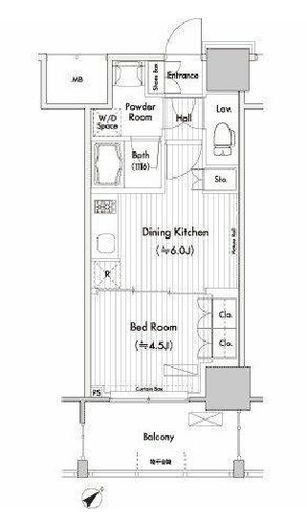 ヒューリック荏原　704号室　間取り