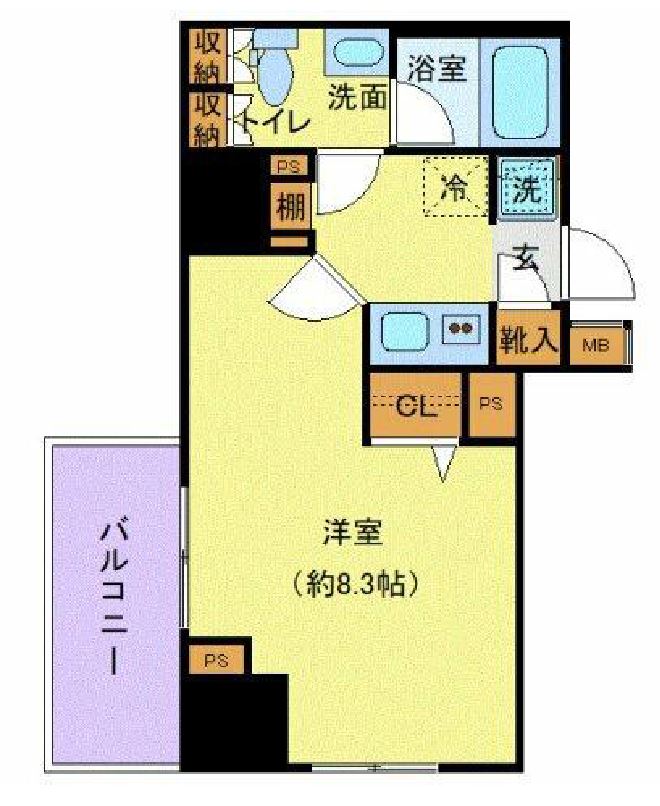 プレール・ドゥーク東新宿Ⅲ　1008号室　間取り