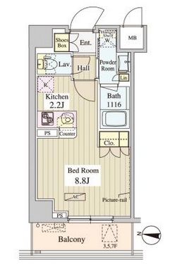 ＷＡＳＥＤＡ　ＡＰＡＲＴＭＥＮＴ　306号室　間取り