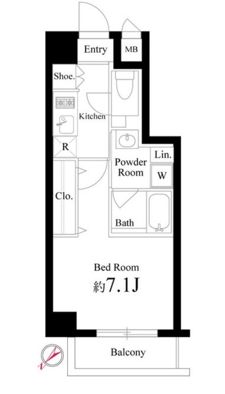 ハーモニーレジデンス新宿イースト　607号室　間取り