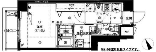 ハーモニーレジデンス新宿イースト　410号室　間取り