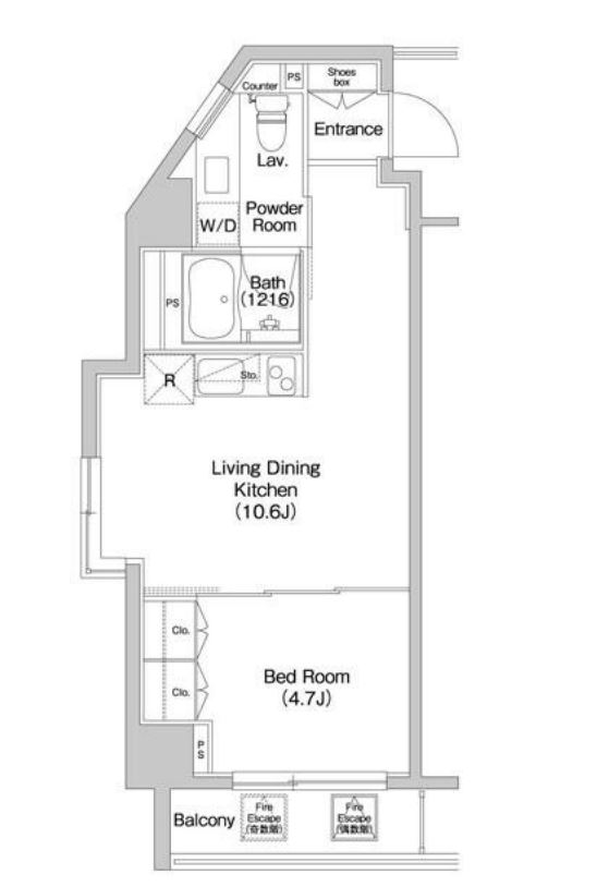 コンフォリア西新宿　1401号室　間取り