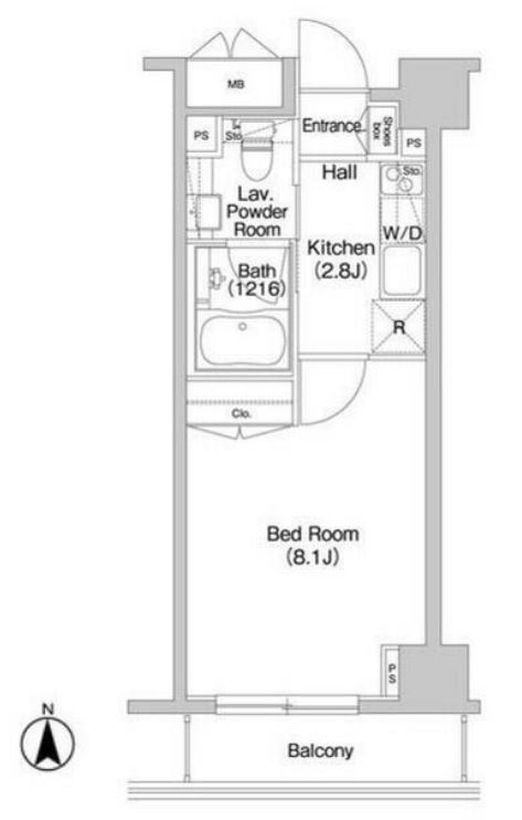 コンフォリア西新宿　1002号室　間取り