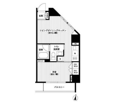 コンフォリア西新宿　1404号室　間取り