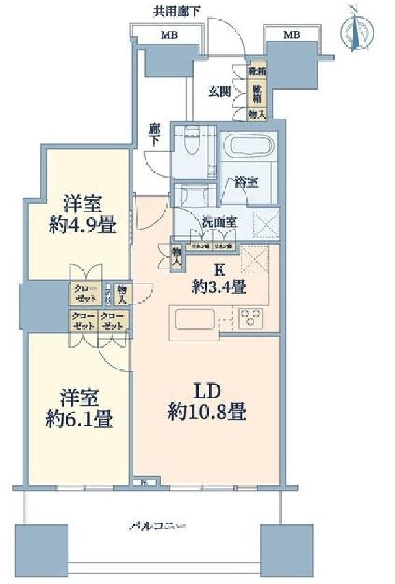 富久クロスコンフォートタワー　303号室　間取り