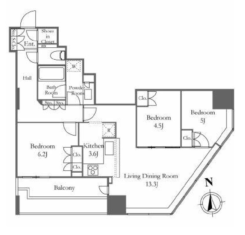富久クロスコンフォートタワー　8F号室　間取り