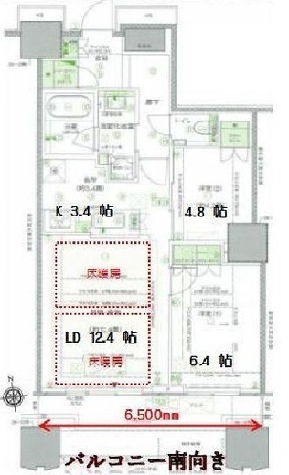 富久クロスコンフォートタワー(Tomihisa Cross) 　2411号室　間取り