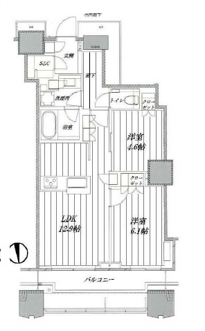 富久クロスコンフォートタワー(Tomihisa Cross) 　3119号室　間取り