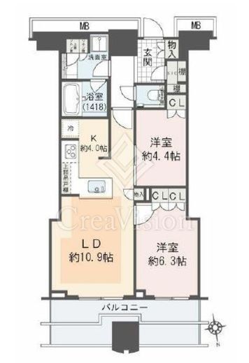富久クロスコンフォートタワー(Tomihisa Cross) 　3121号室　間取り