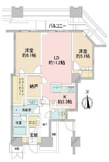富久クロスコンフォートタワー(Tomihisa Cross) 　5017号室　間取り