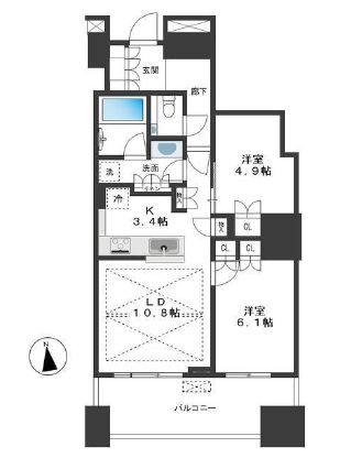 富久クロスコンフォートタワー(Tomihisa Cross) 　710号室　間取り