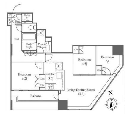 富久クロスコンフォートタワー(Tomihisa Cross) 　8F1号室　間取り