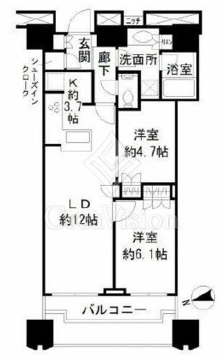 富久クロスコンフォートタワー(Tomihisa Cross) 　3103号室　間取り