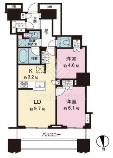 富久クロスコンフォートタワー(Tomihisa Cross) 　2423号室　間取り