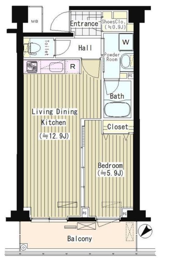 プライムアーバン東中野コート（旧：ACOLT新宿落合）　102号室　間取り