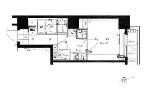 メイクスデザイン東新宿　801号室　間取り