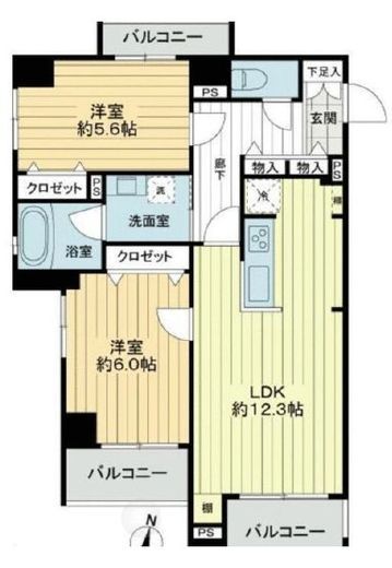 アビテ曙橋　4F1号室　間取り