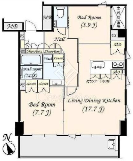 スタイルハウス神楽坂　401号室　間取り