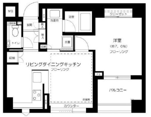 グランスイート神楽坂ピアース　S210号室　間取り