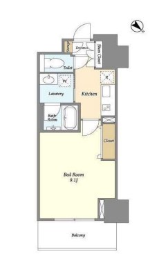 フロンティア新宿タワー　1805号室　間取り