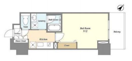 フロンティア新宿タワー　1008号室　間取り