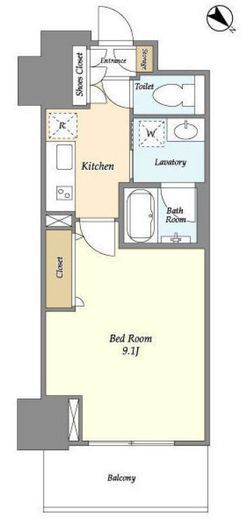 フロンティア新宿タワー　1208号室　間取り
