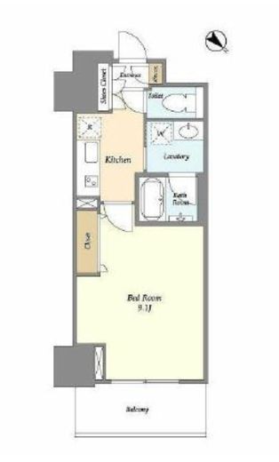 フロンティア新宿タワー　1306号室　間取り