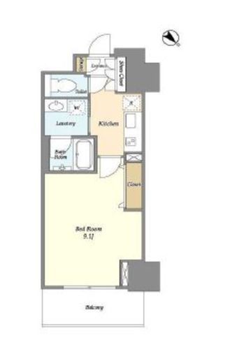 フロンティア新宿タワー　1703号室　間取り