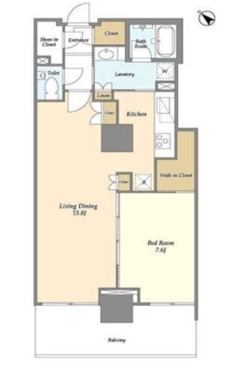 フロンティア新宿タワー　1713号室　間取り