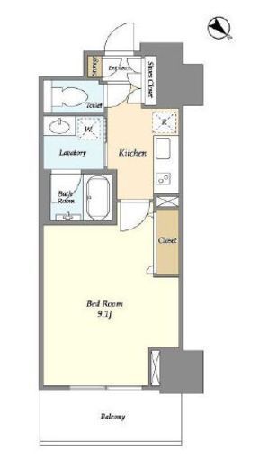 フロンティア新宿タワー　2203号室　間取り