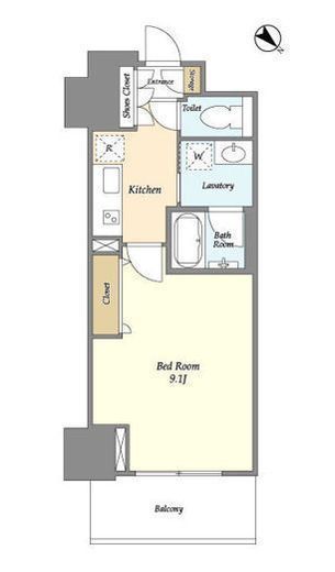 フロンティア新宿タワー　2206号室　間取り