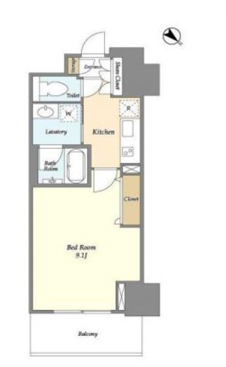 フロンティア新宿タワー　2305号室　間取り