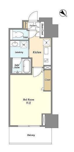 フロンティア新宿タワー　2401号室　間取り