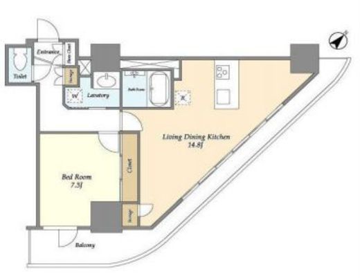フロンティア新宿タワー　1709号室　間取り
