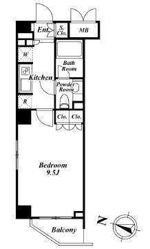 プレミアステージ市ヶ谷河田町　205号室　間取り