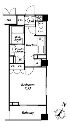 プレミアステージ市ヶ谷河田町　210号室　間取り