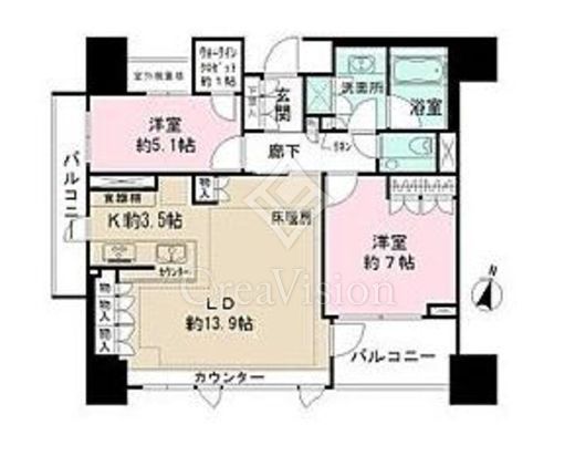 ザ・パークハウス三番町テラス　1002号室　間取り