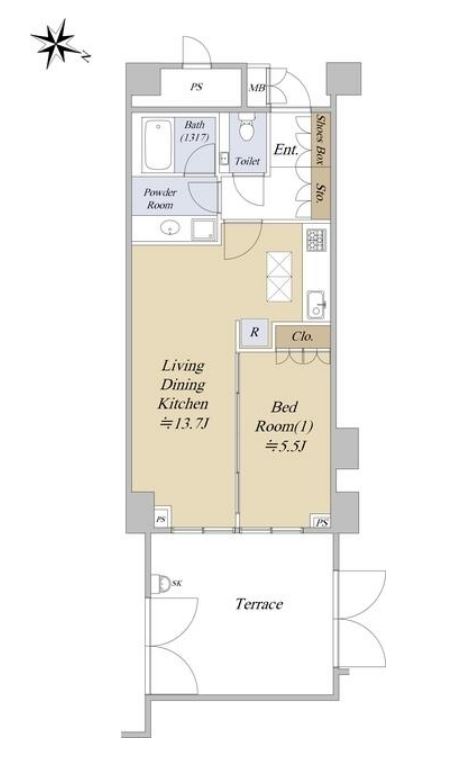 パークハウス高田馬場公園アーバンス　1F号室　間取り