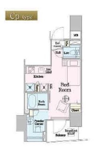 ロイジェントパークス四ツ谷　901号室　間取り