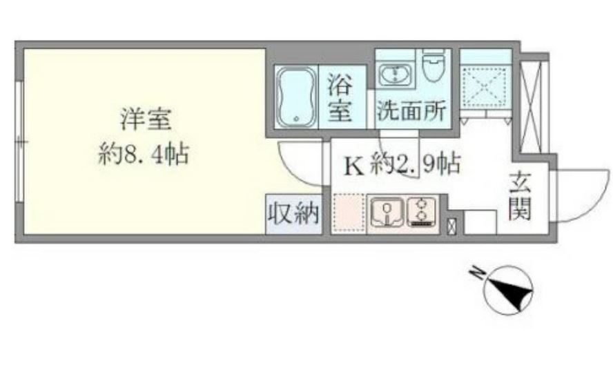 HTピア赤坂　405号室　間取り