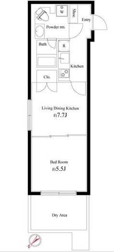 HTピア赤坂　406号室　間取り