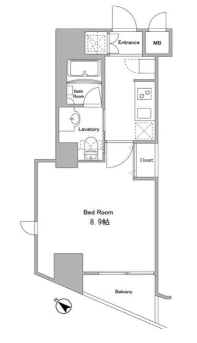 マルク神楽坂　901号室　間取り