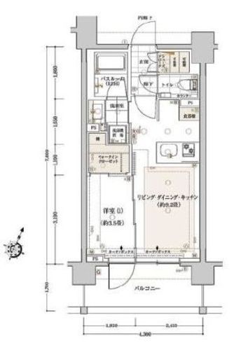 クリオラベルヴィ市ヶ谷　902号室　間取り