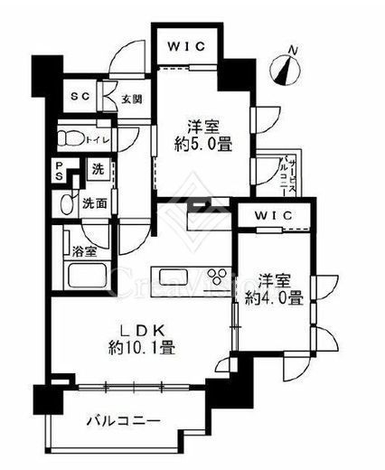 クリオラベルヴィ市ヶ谷　103号室　間取り