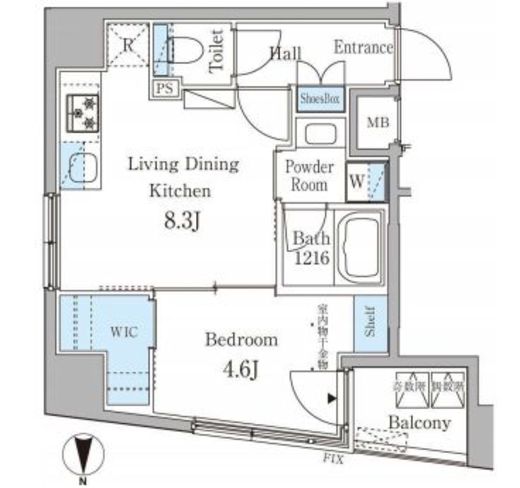 パークルール神田司町ロンド　1002号室　間取り