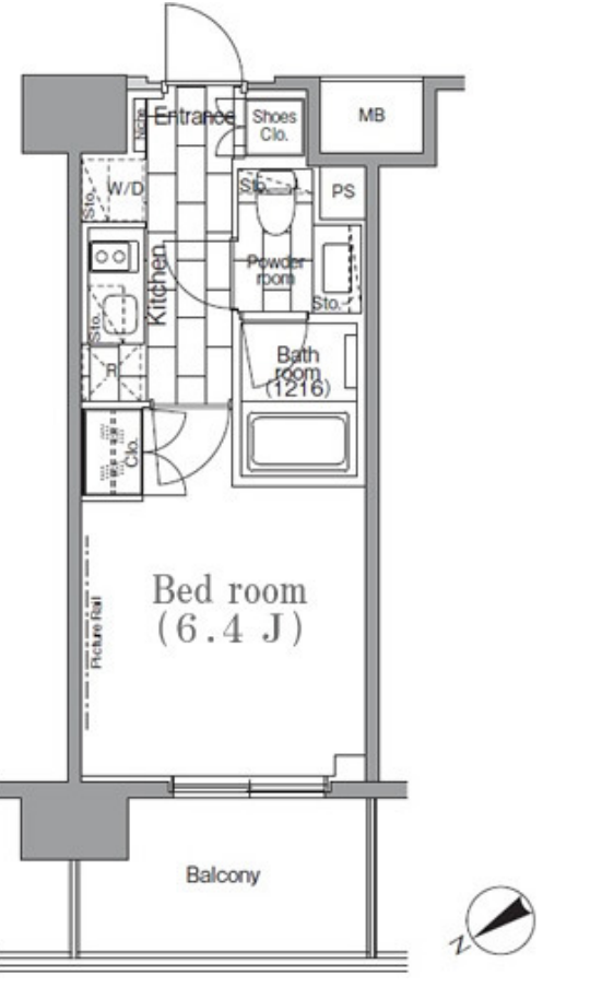 パークハビオ目黒リバーサイド　503号室　間取り