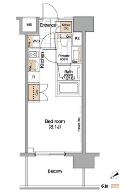 パークハビオ目黒リバーサイド　904号室　間取り